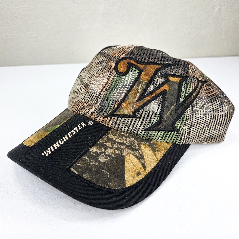 Winchester Camo Mesh Trucker Snapback Hunting Shooting Hat Cap One Size